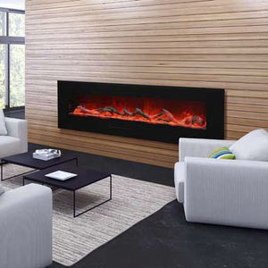 chimenea eléctrica / moderna / hogar cerrado / de pared