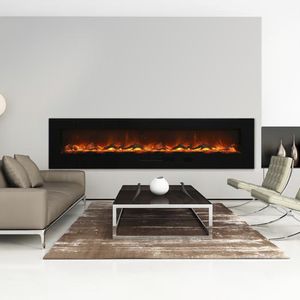 chimenea eléctrica / moderna / hogar cerrado / de pared