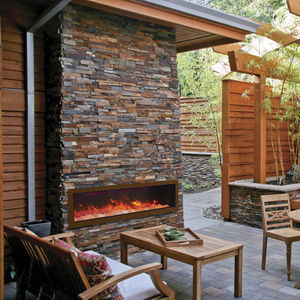 chimenea eléctrica / moderna / hogar cerrado / encastrable