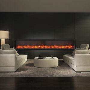 chimenea eléctrica / moderna / hogar cerrado / encastrable