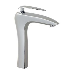 grifo monomando para lavabo / de latón cromado / de baño / con 1 orificio