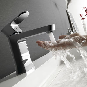 grifo monomando para lavabo / de latón cromado / de baño / con 1 orificio