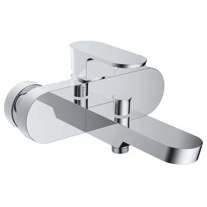 grifo monomando para ducha / para bañera / de pared / de latón cromado