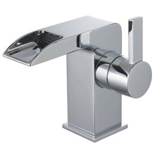 grifo monomando para lavabo / de latón cromado / de baño / con 1 orificio
