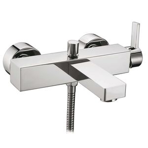 grifo monomando para ducha / para bañera / de pared / de latón cromado