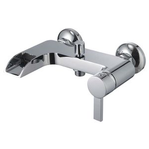 grifo monomando para ducha / para bañera / de pared / de latón cromado