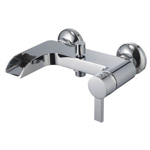 grifo monomando para ducha / para bañera / de pared / de latón cromado