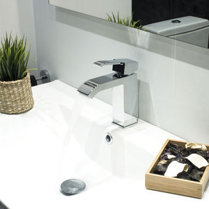 grifo monomando para lavabo / de latón cromado / de baño / con 1 orificio