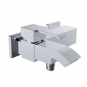 grifo monomando para ducha / para bañera / de pared / de latón cromado