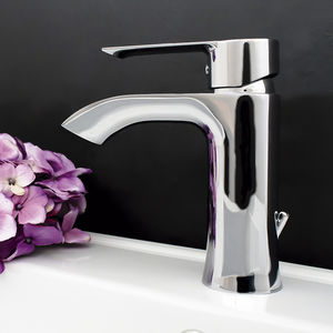 grifo monomando para lavabo / de latón cromado / de baño / con 1 orificio