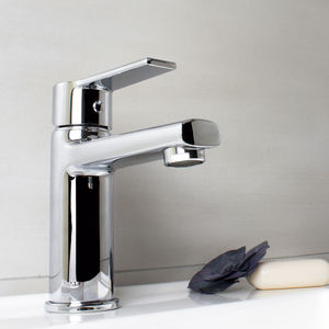 grifo monomando para lavabo / de latón cromado / de baño / con 1 orificio