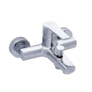grifo monomando para ducha / para bañera / de pared / de latón cromado