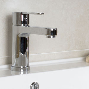 grifo monomando para lavabo / de latón cromado / de baño / con 1 orificio