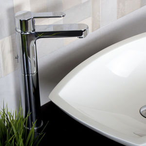 grifo monomando para lavabo / de latón cromado / de baño / con 1 orificio