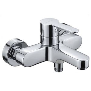 grifo monomando para ducha / para bañera / de pared / de latón cromado