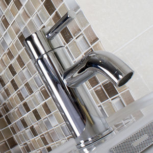 grifo monomando para lavabo / de latón cromado / de baño / con 1 orificio