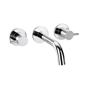 grifo mezclador para lavabo / empotrable / de latón cromado / de baño