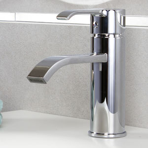 grifo monomando para lavabo / de latón cromado / de baño / con 1 orificio