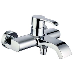 grifo monomando para ducha / para bañera / de pared / de latón cromado