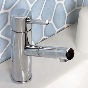 grifo monomando para lavabo / de latón cromado / de baño / con 1 orificio