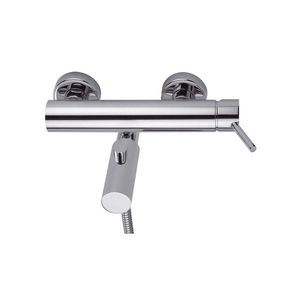 grifo monomando para ducha / para bañera / de pared / de latón cromado