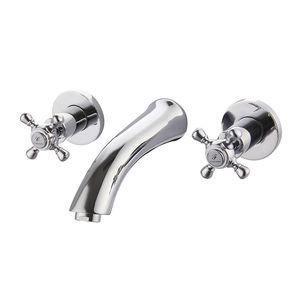 grifo mezclador para lavabo / empotrable / de latón cromado / de baño