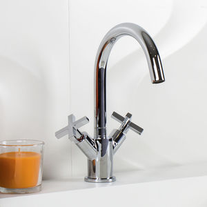grifo mezclador para lavabo / de libre instalación / de latón cromado / de baño