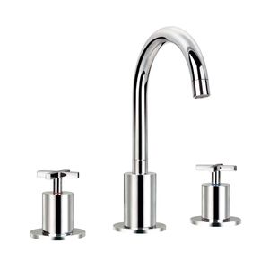 grifo mezclador para lavabo / en encimera / de latón cromado / de baño