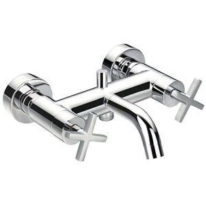 grifo mezclador para ducha / para bañera / de pared / de latón cromado