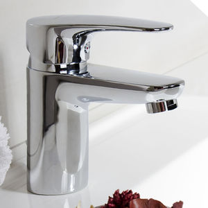 grifo monomando para lavabo / de latón cromado / de baño / con 1 orificio