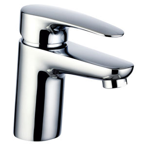 grifo monomando para lavabo / de latón cromado / de baño / con 1 orificio