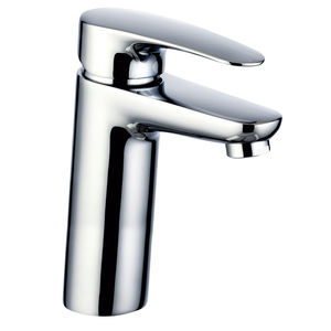grifo monomando para lavabo / de latón cromado / de baño / con 1 orificio
