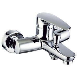 grifo monomando para ducha / para bañera / de pared / de latón cromado