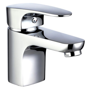 grifo monomando para lavabo / de latón cromado / de baño / con 1 orificio