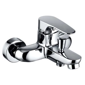 grifo monomando para ducha / para bañera / de pared / de latón cromado