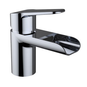 grifo monomando para lavabo / de latón cromado / de baño / con 1 orificio