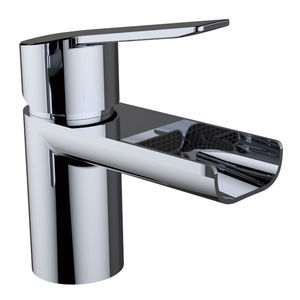 grifo monomando para lavabo / de latón cromado / de baño / con 1 orificio