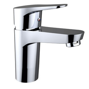 grifo monomando para lavabo / de latón cromado / de baño / con 1 orificio