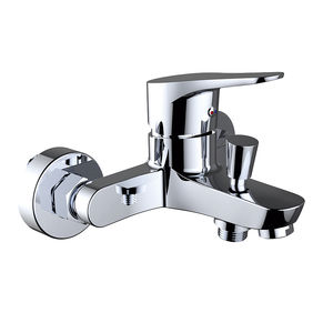 grifo monomando para ducha / para bañera / de pared / de latón cromado