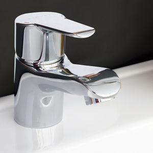 grifo monomando para lavabo / de latón cromado / de baño / con 1 orificio