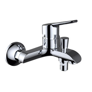 grifo monomando para ducha / para bañera / de pared / de latón cromado