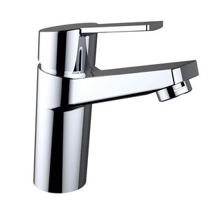grifo monomando para lavabo / de latón cromado / de baño / con 1 orificio