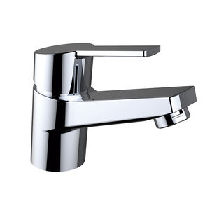 grifo monomando para lavabo / de latón cromado / de baño / con 1 orificio
