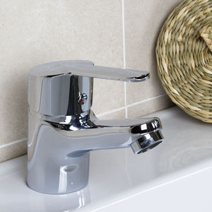 grifo monomando para lavabo / de latón cromado / de baño / con 1 orificio