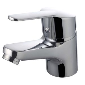 grifo monomando para lavabo / de latón cromado / de baño / con 1 orificio