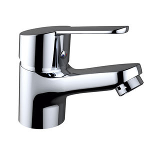 grifo monomando para lavabo / de latón cromado / de baño / con 1 orificio