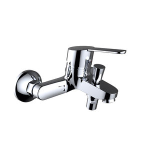 grifo monomando para ducha / para bañera / de pared / de latón cromado