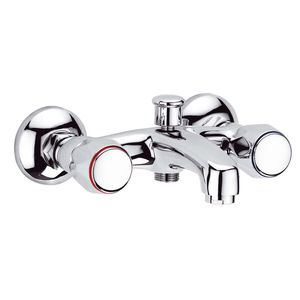 grifo mezclador para ducha / para bañera / de pared / de latón cromado