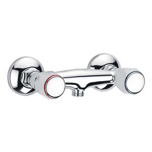 grifo mezclador para ducha / de pared / de latón cromado / de baño