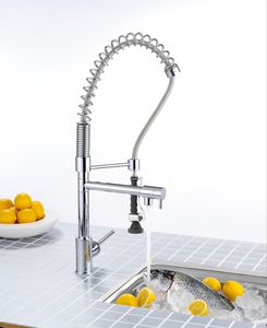 grifo monomando de latón cromado / para cocina / con 1 orificio / con ducha extraíble